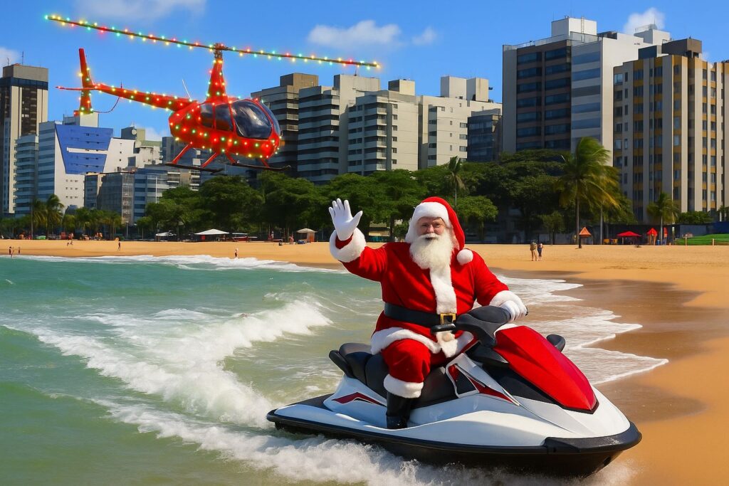 radical:-papai-noel-vai-chegar-de-jet-ski-e-helicoptero-em-vila-velha